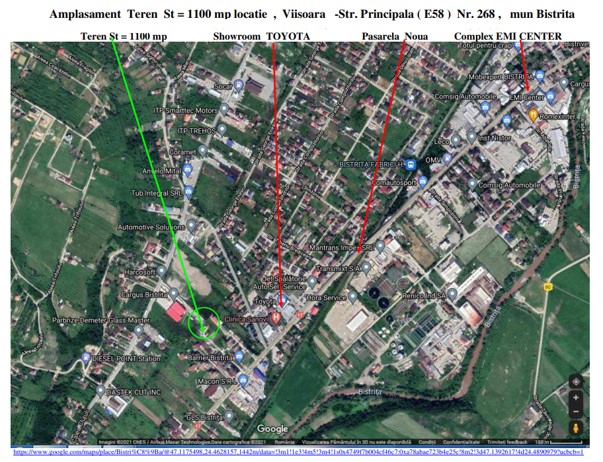 Teren intravilan, 1100 mp, pentru investitii, Viisoara, Bistrita Nasaud. ID 14338